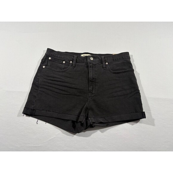 Madewell Shorts Women High Rise Denim Dark Grey Vintage Wash Jean Sz 32 NWT - Picture 3 of 13